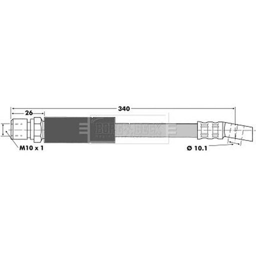 Borg & Beck Brake Hydraulic Hose Line Front Right BBH6339