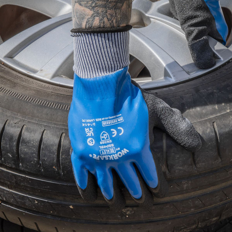 Worksafe Worksafe Waterproof Latex Gloves, Large - Pack of 6 Pairs SSP49L/6 Worksafe - Dynamic Drive