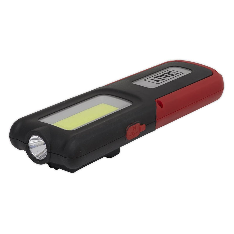 Sealey Rechargeable Inspection Light 5W COB & 3W SMD LED with Power Bank Red Sealey - Dynamic Drive