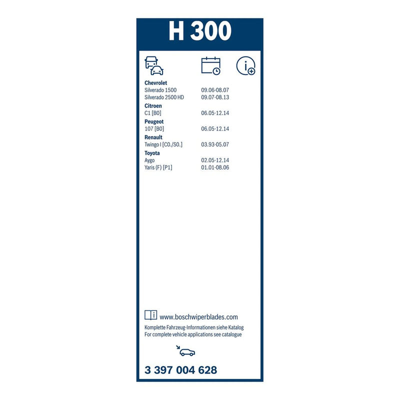 Bosch Conventional Wiper Blade 300mm — H300 fits Chevrolet Silverado 1500