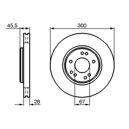 Bosch Front Brake Internally Vented Discs & Pads fits Mercedes-Benz Sl 1992-2001