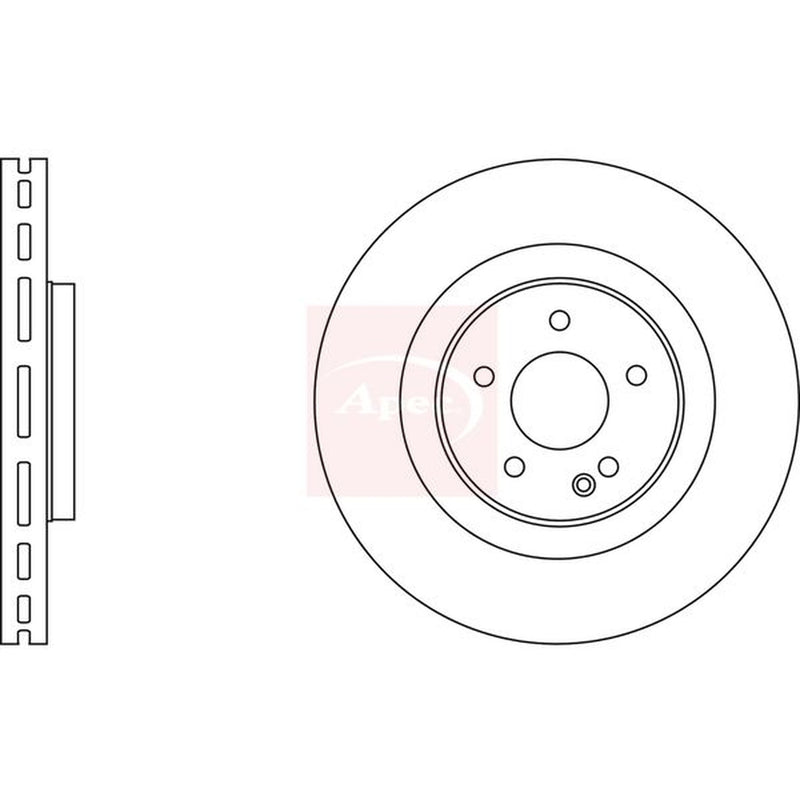 Apec 2 x Vented Brake Discs fits Mercedes-Benz Sl 1992-2001