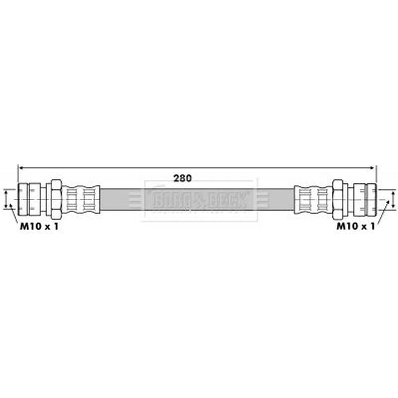 Borg & Beck Brake Hydraulic Hose Line Rear Right BBH6257