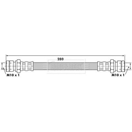 Borg & Beck Brake Hydraulic Hose Line Rear Right BBH6257