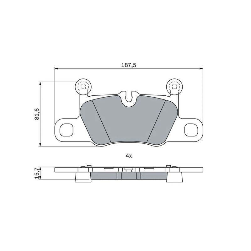 Bosch Front & Rear Pads fits Porsche Cayenne 2017-2023 2.9 3.0 4.0