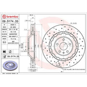 Brembo 2 x Aluminium Front Brake Disc Hub Brake Discs 09.D174.33-x2