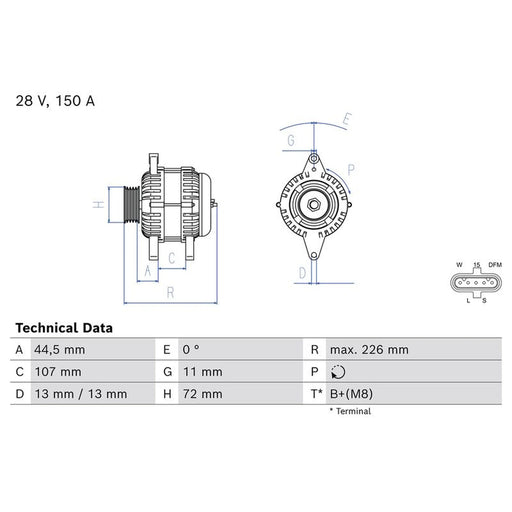 Bosch Car Alternator 12V 0 986 086 290