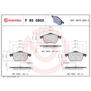 Brembo 4 x Front Brake Pad Set fits Audi A4 B5 1996-2001 1.9