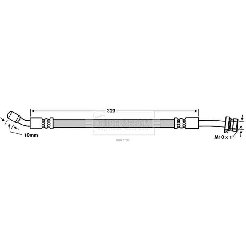Borg & Beck Brake Hydraulic Hose Line Front Right BBH7798