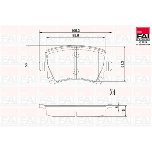 FAI Rear Brake Solid Discs & Pads fits Audi A6 C6 2004-2011 2.0 2.4 2.7 2.8 3.0