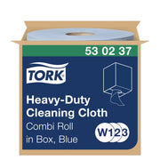 Tork 1 Ply Premium Heavy Duty Cleaning Cloth - Blue - 106m Combi Roll Tork  - Dynamic Drive