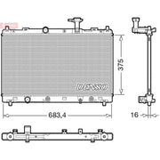 Denso Engine Radiator fits Suzuki SX4 S-Cross 2013-2022 1.6