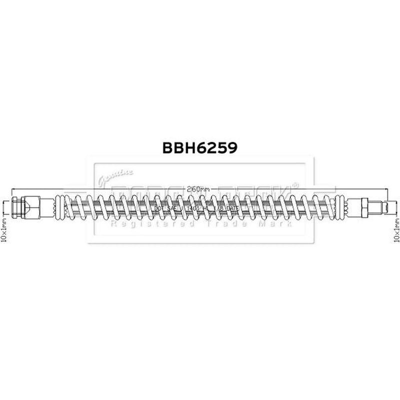 Borg & Beck Brake Hydraulic Hose Line Front Right BBH6259