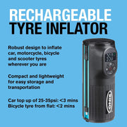Ring Handheld Digital Tyre Inflator Air Compressor USB LED Cordless Ring Automotive - Dynamic Drive