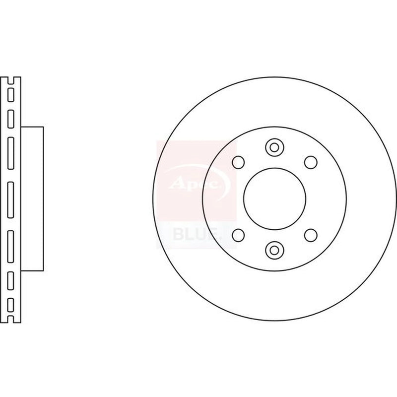 Apec 2 x Vented Front Brake Discs SDK6102-x2