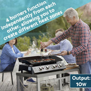 Dellonda 4 Burner 10kW Portable Gas Plancha - Stainless Steel Dellonda - Dynamic Drive