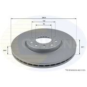 Comline 2 x Vented Front Brake Discs ADC1108V-x2