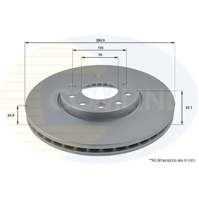 Comline 2 x Vented Front Brake Discs ADC1108V-x2