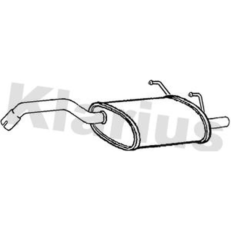 Klarius Box With Tail Pipe Rear fits Fiat 500 2007 on 1.2
