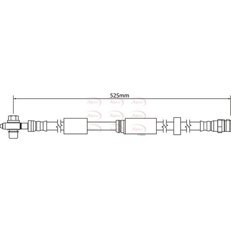 Apec Brake Hydraulic Hose Line Front fits Seat Mii 2011-2019 1.0