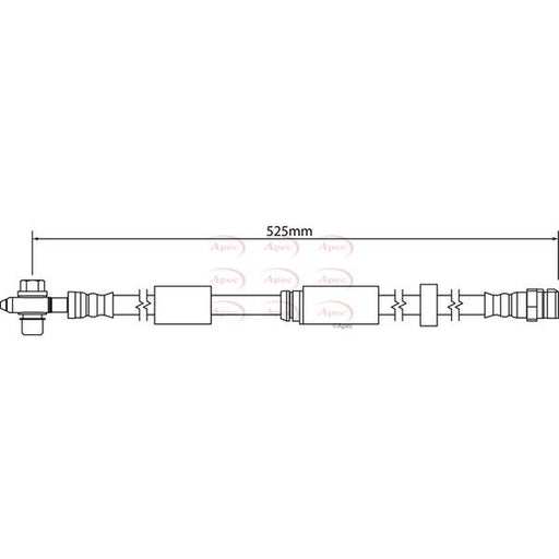 Apec Brake Hydraulic Hose Line Front fits Seat Mii 2011-2019 1.0