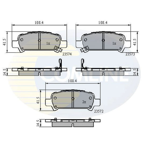 Comline 4 x Rear Brake Pad Set fits Subaru Forester 1997-2008 2.0 2.5