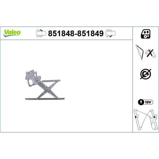 Valeo Electric Window Regulator Lifter Right Front 851849