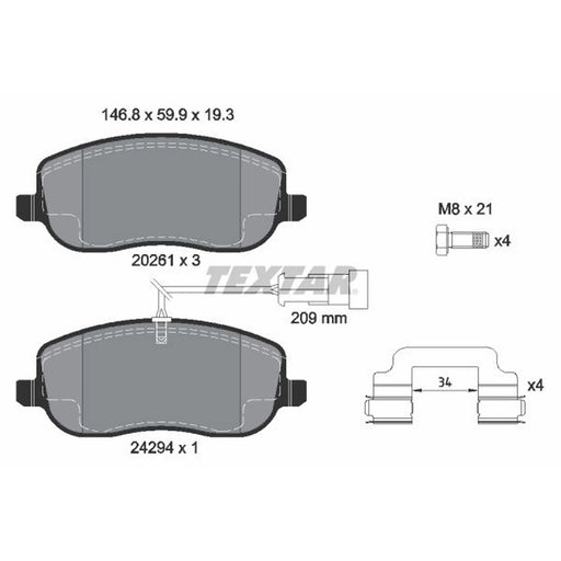 Textar Front Brake Pad Set 2429401