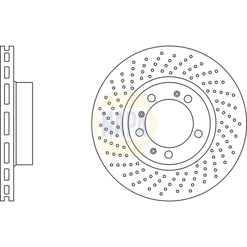 NAPA 2 x Perforated/Vented Front Brake Discs NBD5413-x2