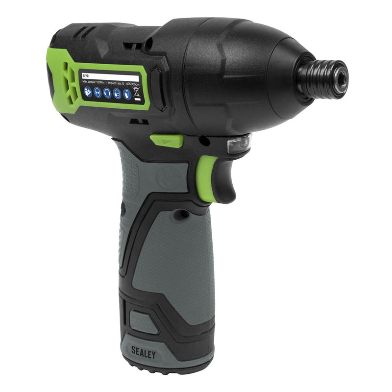 Sealey Cordless Impact Driver 1/4"Hex Drive 10.8V 2Ah SV10.8 Series CP108VCID Sealey - Dynamic Drive
