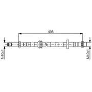 Bosch Brake Hydraulic Hose Line Front fits Audi A8 D4 2009-2018
