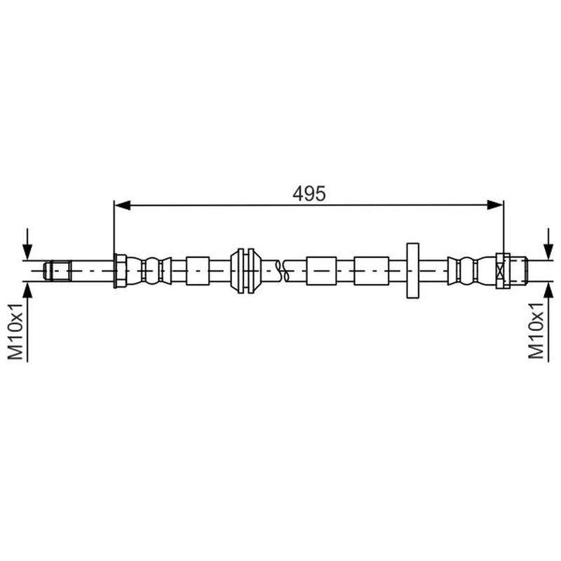 Bosch Brake Hydraulic Hose Line Front fits Audi A8 D4 2009-2018