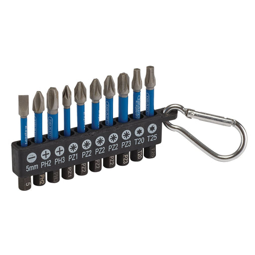 Draper Expert Impact Screwdriver Bit Set, 50mm, 1/4" Hex (10 Piece) 04933 Draper - Dynamic Drive