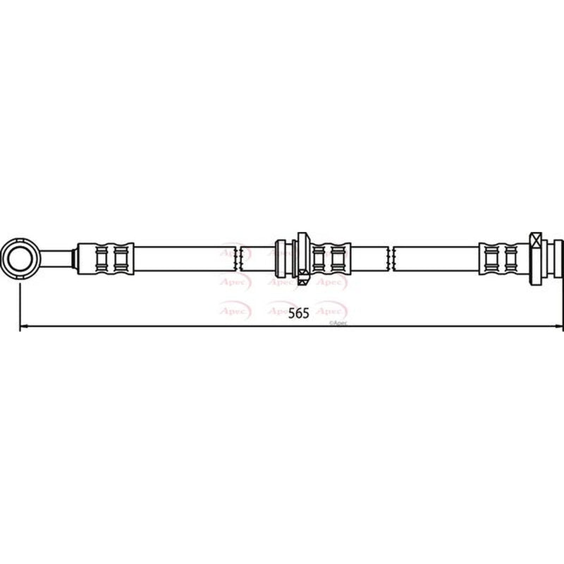 Apec Brake Hydraulic Hose Line Rear Right fits Nissan Almera 2000-2006