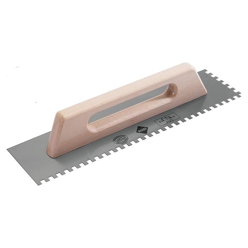 Rubi Tiling Tools Notched Steel Trowel Wooden Handle 19in RUBI TILING TOOLS - Dynamic Drive