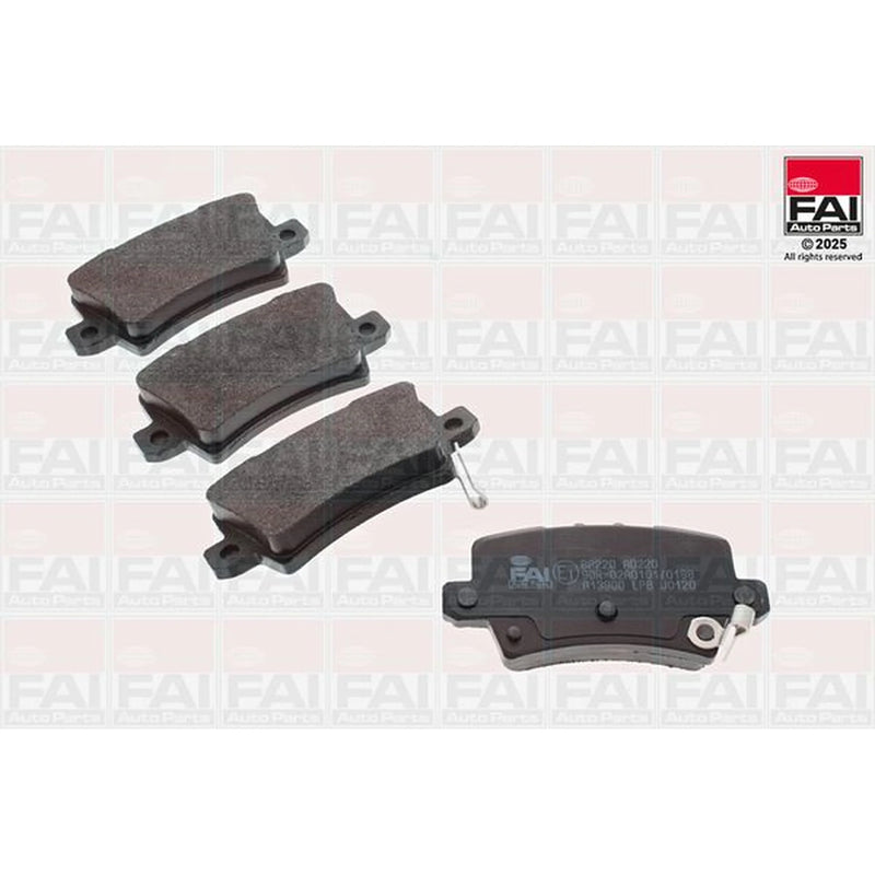 FAI Rear Brake Pad Set fits Honda Civic VIII 2005-2012 1.4 1.8 2.0 2.2