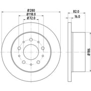 DON 2 x Solid Rear Brake Discs PCD18192-x2