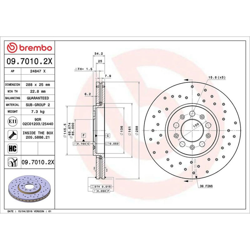 Brembo Xtra Front / & Rear / Brake Discs & Pads fits Audi A1 2010-2015