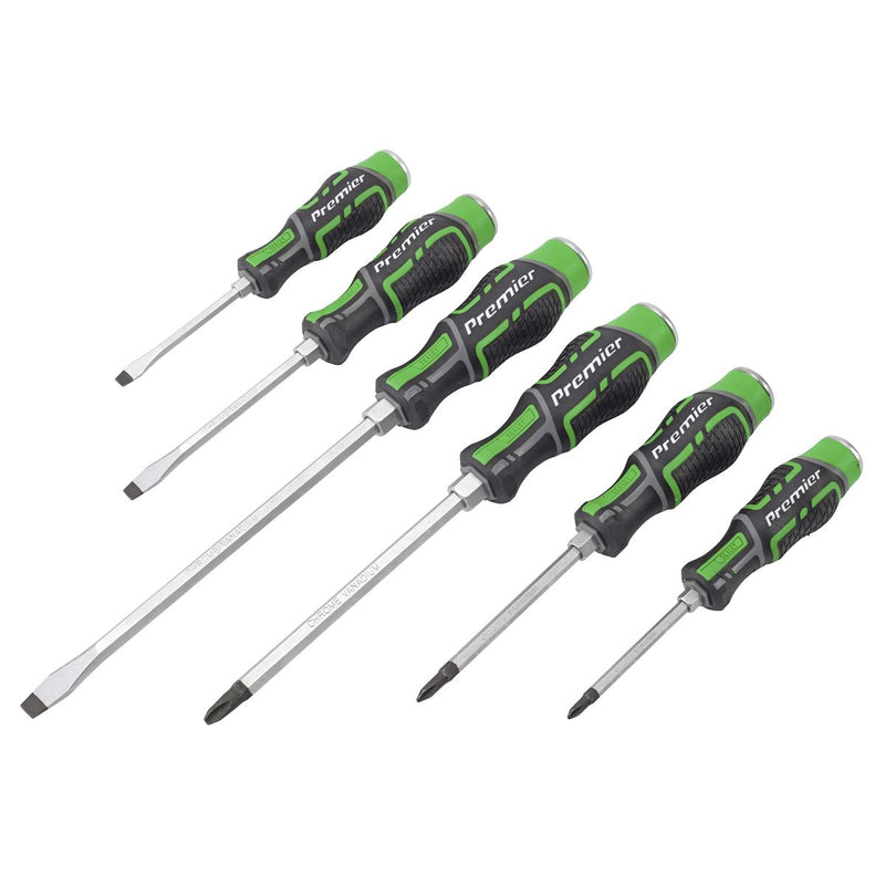 Sealey Premier Premier Hammer-Thru Screwdriver Set 6pc - Hi-Vis Green AK4940HV Sealey Premier - Dynamic Drive