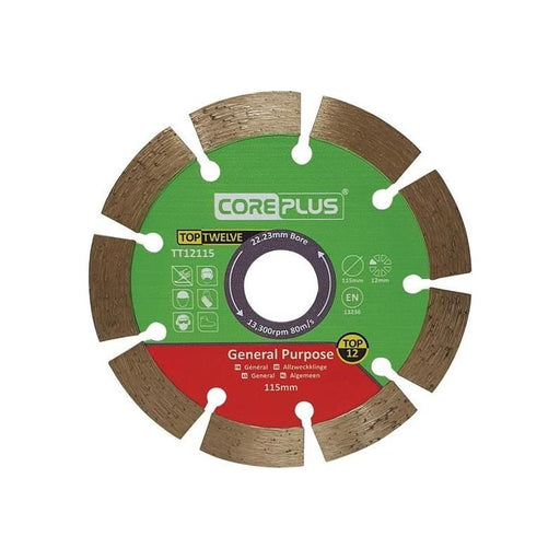 Coreplus Top Twelve General Purpose Diamond Blade 115mm CorePlus - Dynamic Drive