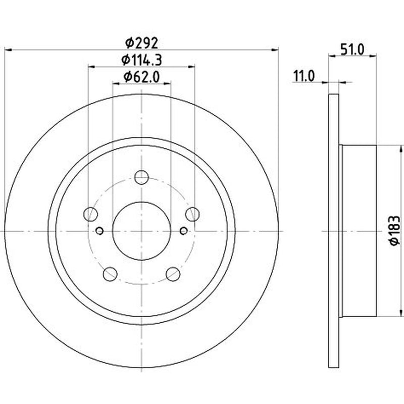 Mintex 2 x Solid Rear Brake Discs MDC3223C-x2