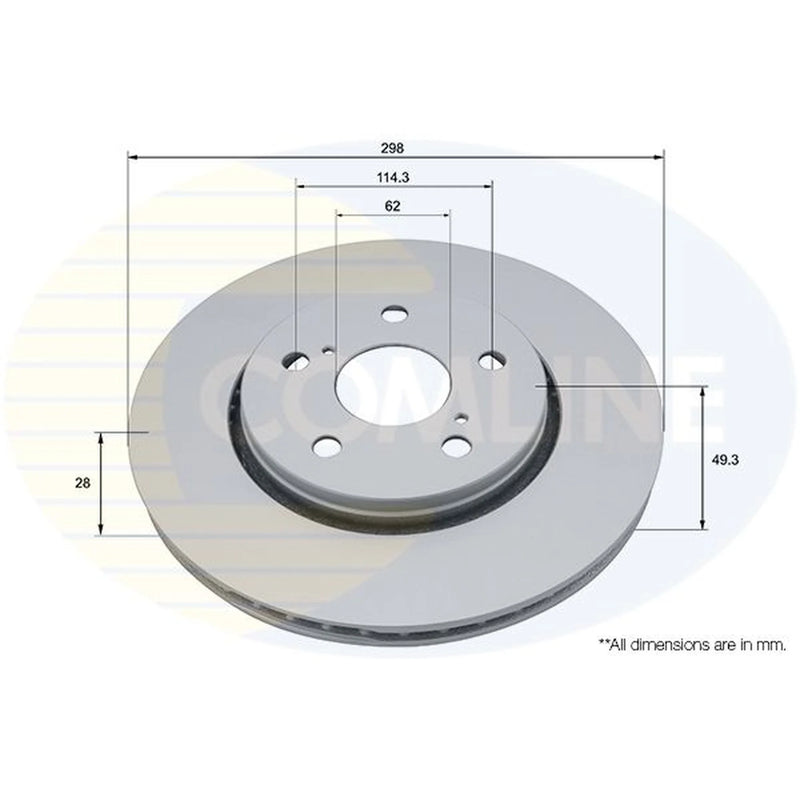 Comline Front & Rear Brake Discs & Pads fits Toyota Corolla 2019 on 2.0