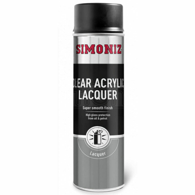2x Simoniz Clear Acrylic Lacquer Smooth High Gloss Aerosol Spray Paint 500ml Simoniz  - Dynamic Drive
