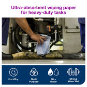 Tork 2 Ply Premium Heavy Duty Wiping Paper - Blue - 340m Bumper Roll Tork  - Dynamic Drive