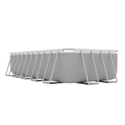 Dellonda Steel Frame Rectangular Swimming Pool - Step Ladder & Filter Pump 21ft Dellonda - Dynamic Drive