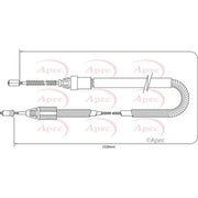 Apec Handbrake Cable Left Rear fits Renault Clio 2001-2016 1.2