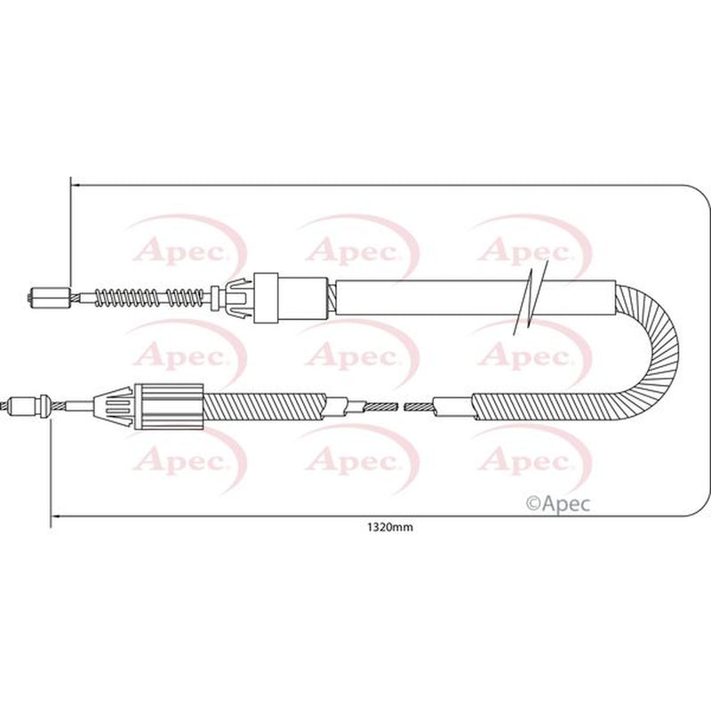 Apec Handbrake Cable Left Rear fits Renault Clio 2001-2016 1.2