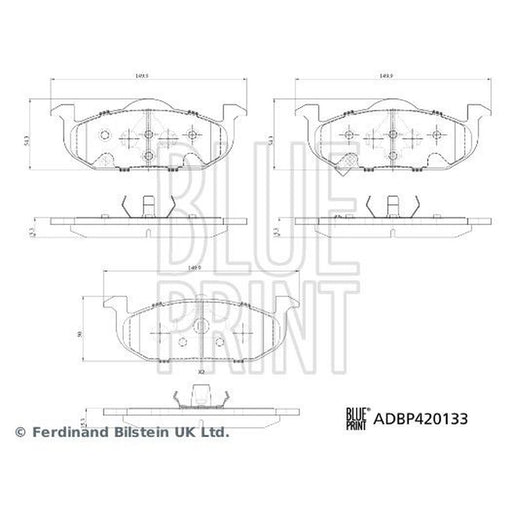 Blue Print Front Brake Pad Set fits MG MG 3 2011 on 1.3 1.5