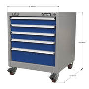 Sealey Mobile Industrial Cabinet 5 Drawer API5657B Sealey - Dynamic Drive
