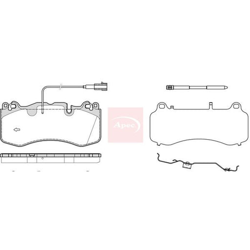 Apec Front Brake Pad Set fits Maserati Levante SUV 2016 on 3.0